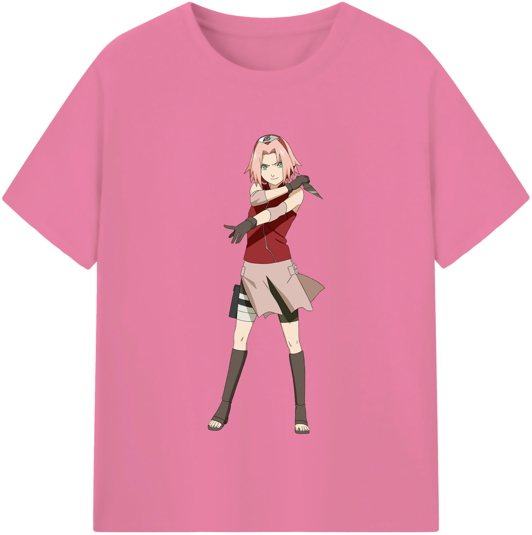 （画像用） NARUTO -ナルト- 春野サクラ Haruno Sakura 綿100％半袖Tシャツ（フロントプリント）